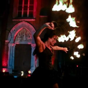 Spectacle Feu & Tissu Aérien : Entre l&rsquo;Air et le Feu